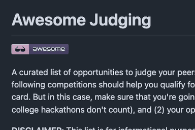 Awesome Judging