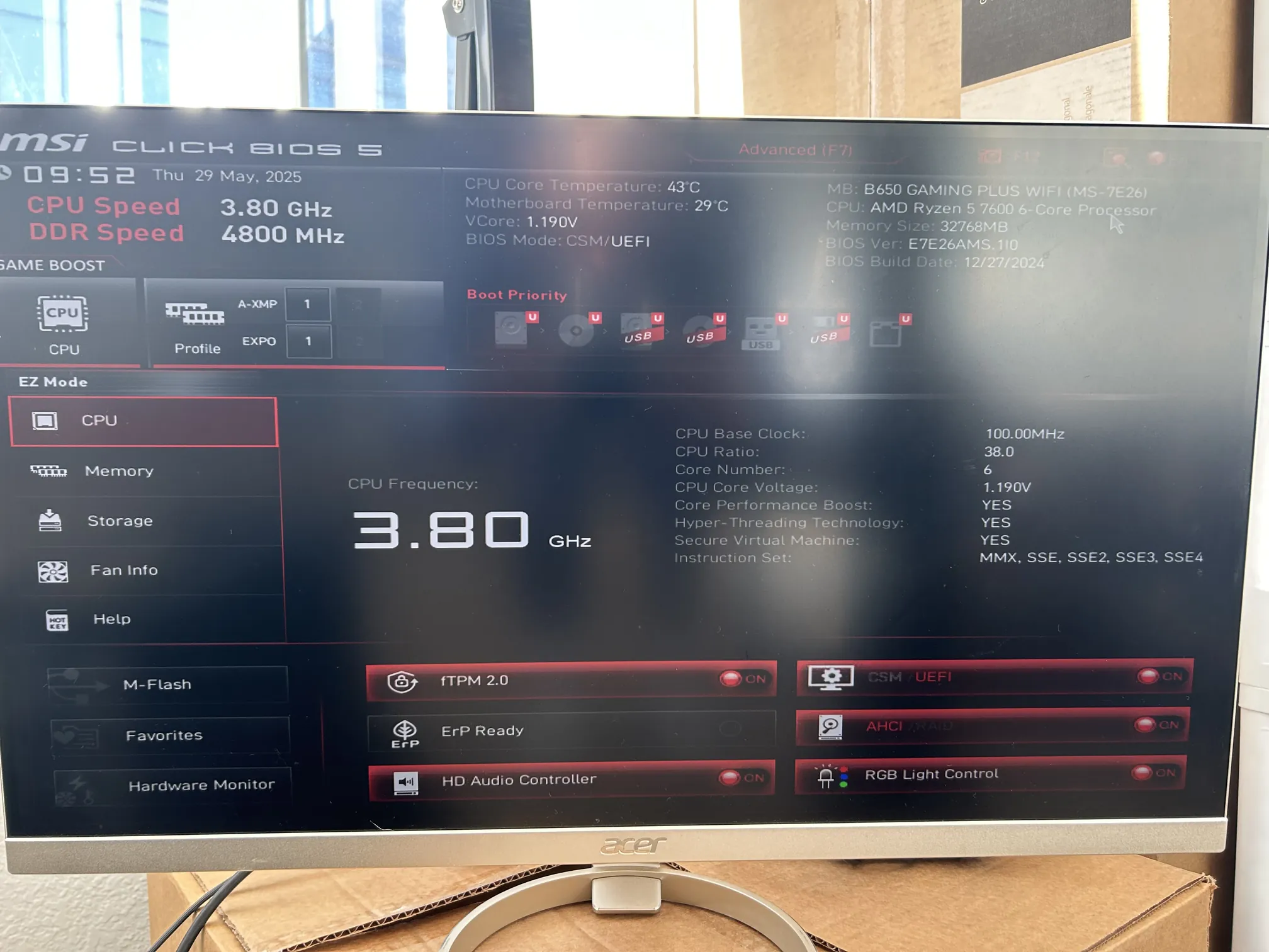 Monitor after Power On