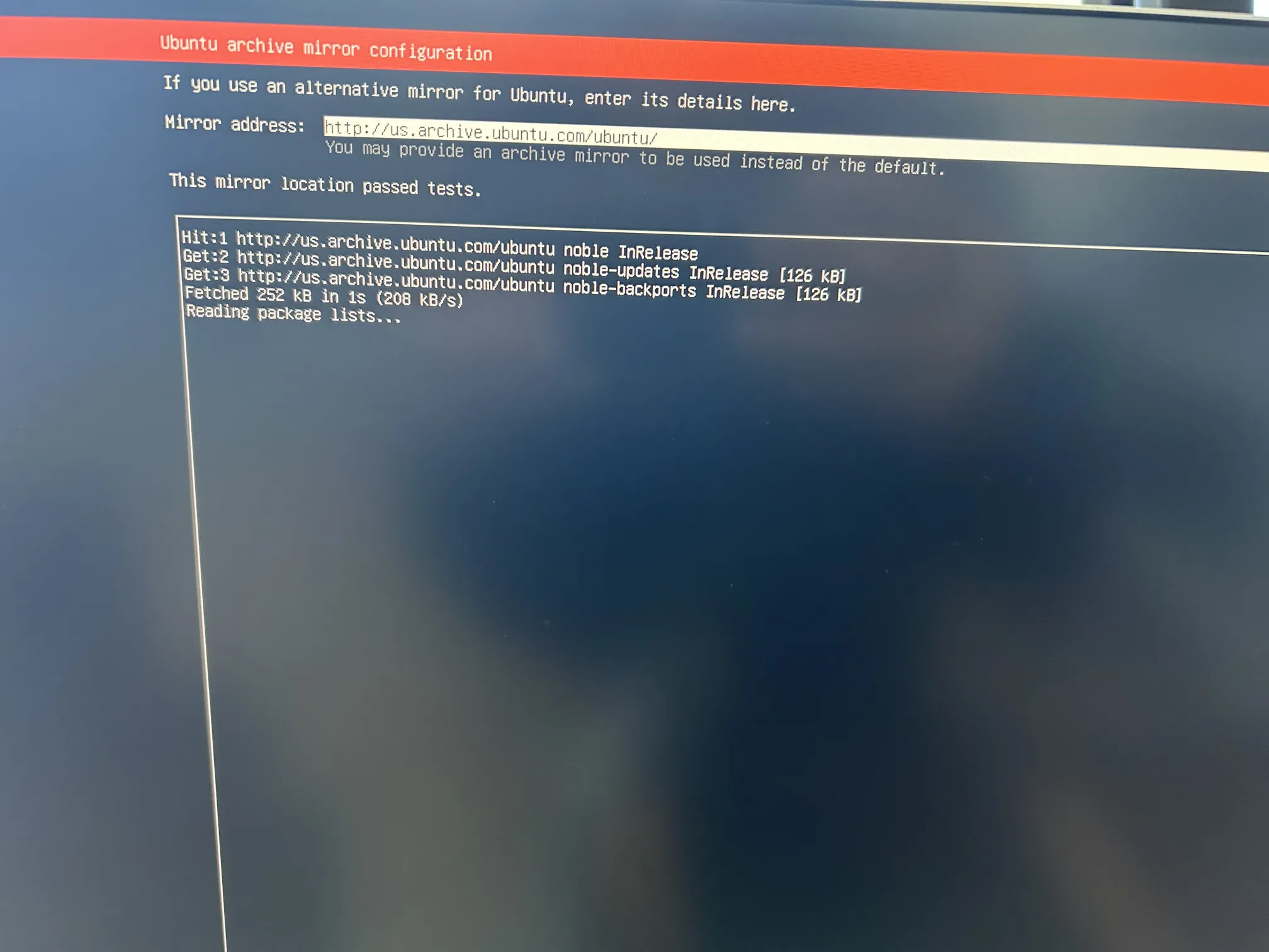 Ubuntu Archive Mirror Selection